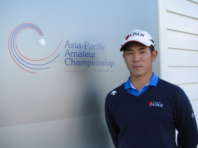 男子ゴルフのアジアアマ選手権が行われるニュージーランド・ウェリントンＧＣで２４日、練習ラウンドした中島啓太