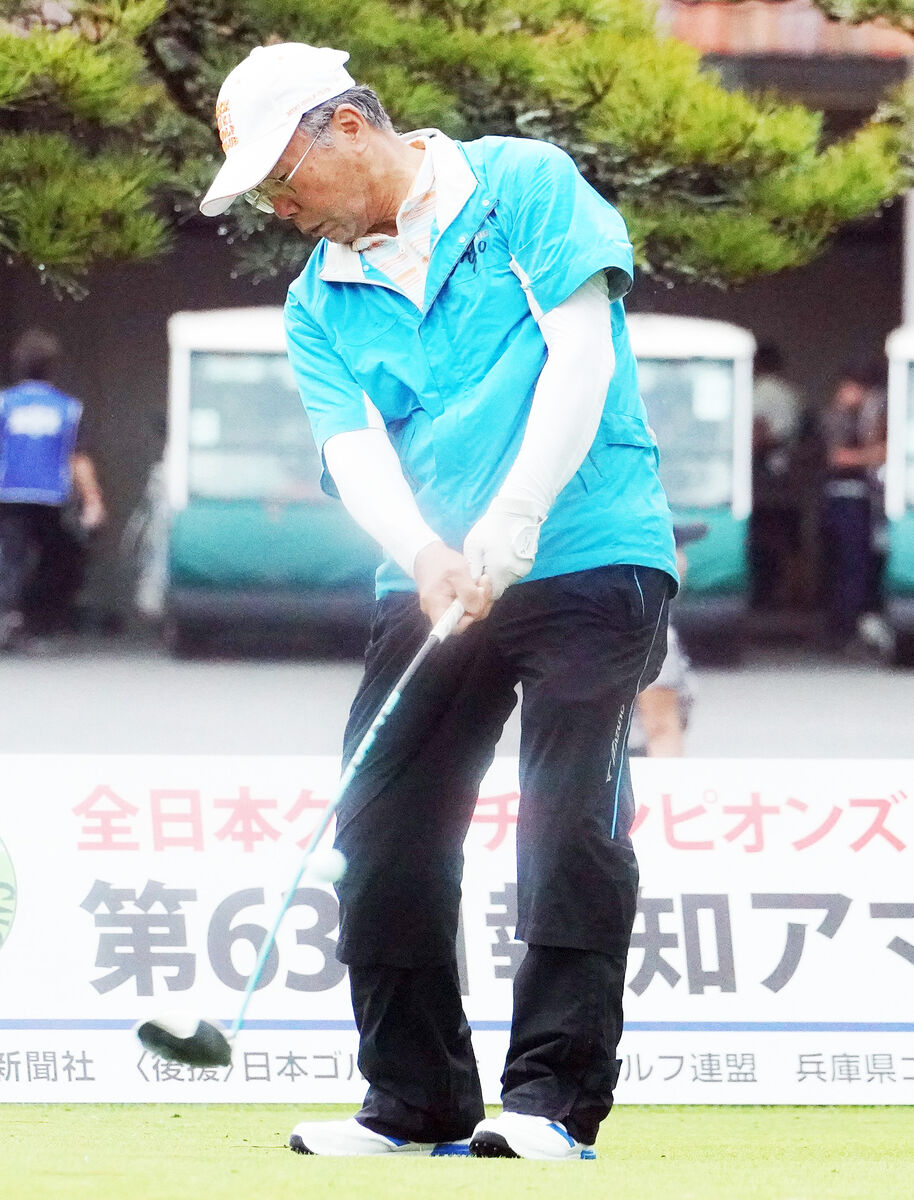 今大会最年長７１歳の岡田幸也は初日８オーバーの８０